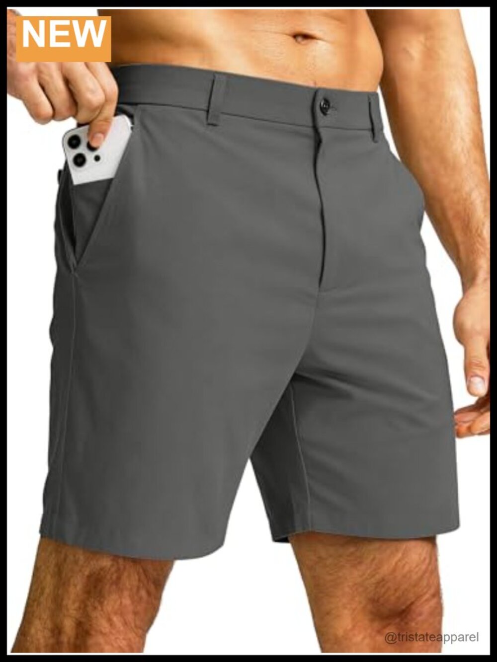 Men's 7" Golf Dress Shorts Lightweight Stretch Quick Dry 6 Pockets